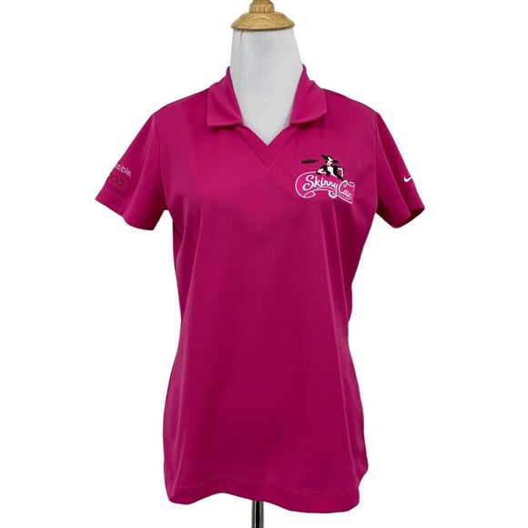 Nike Golf Shirt Womens S Small Honeysuckle Dri Fit Micro Pique Nestle Skinny Cow - Picture 1 of 14